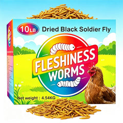 FLESHINESS WORMS front packaging showing 10lb resealable box and bulk value