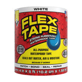 Flex Tape frente del rollo blanco mostrando tamaño y diseño, sellado inmediato