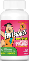 Flintstones frente del envase mostrando 160 tabletas y beneficios