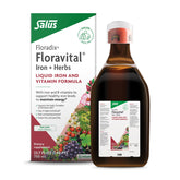 Floradix botella frontal Floravital mostrando etiqueta y beneficio absorción suave