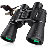 FLYANT vista frontal del binocular mostrando diseño robusto y beneficios ergonómicos
