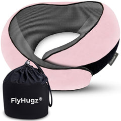 FlyHugz frente del empaque mostrando diseño y color rosa, comodidad inmediata