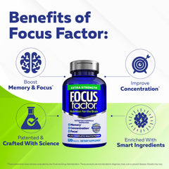 Focus Factor cápsula en primer plano resaltando su formulación