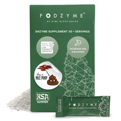 FODZYME front packet showing branding and single-serve convenience benefit