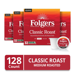 Folgers cápsula K-Cup en primer plano que preserva el aroma fresco