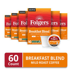 Folgers close-up de cápsula K-Cup mostrando calidad y sello