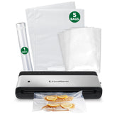 FoodSaver PowerVac Compact vista frontal mostrando diseño vertical y ahorro de espacio