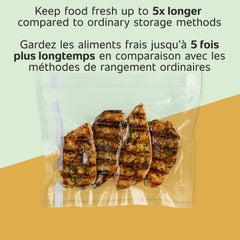 FoodSaver rollo en uso sellando carne para mayor durabilidad