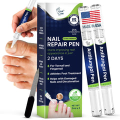 foot cure pen vista frontal del envase mostrando el aplicador y texto legible, aporta confianza
