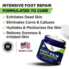 FOOT CURE textura cremosa de la crema mostrando facilidad de aplicación