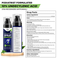 FOOT CURE nube de spray mostrando textura ligera y rápida evaporación