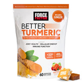Force Factor frasco Better Turmeric mostrando presentación frontal y beneficio conveniencia