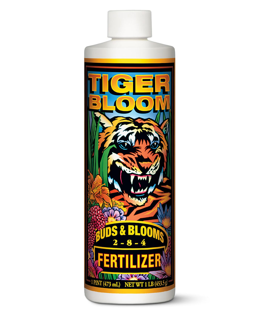 FoxFarm Tiger Bloom envase frontal mostrando etiqueta y capacidad beneficiosa