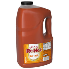 Frank's RedHot envase frontal 1 galón mostrando presentación profesional y ahorro