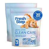Fresh Step envase frontal mostrando cristales y beneficios