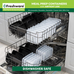 Freshware caja bento en uso con almuerzo preparado y fácil transporte