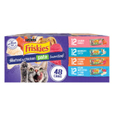 Friskies vista frontal de lata de paté mostrando la marca y formato práctico