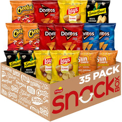 Frito-Lay vista frontal del paquete con variedades, conveniencia para eventos