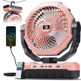FRIZCOL ventilador frontal rosa mostrando diseño compacto y control fácil