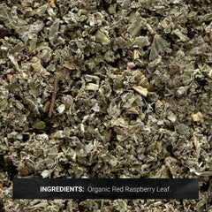 Textura cercana de hojas de frambuesa Frontier Co-op, ideal para infusiones y mezclas