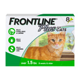 frontline pack frontal mostrando 8 pipetas y protección mensual