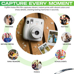 Fujifilm foto saliendo de la cámara Instax Mini, revelado instantáneo visible