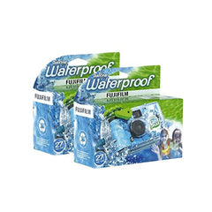 Fujifilm QuickSnap 800 frontal mostrando el empaque resistente y preparación para agua