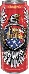 Full Throttle lata en mano para comparar tamaño y capacidad