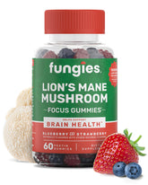 Fungies frasco frontal mostrando 60 gomitas y etiqueta clara