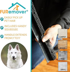 FURemover closeup of rubber bristles highlighting hair attraction and gentle floor protection