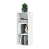 Furinno LUDER front view showing neat three-cube storage and compact footprint