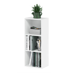 Furinno LUDER front view showing neat three-cube storage and compact footprint