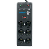 Furman SS-6B-PRO vista frontal con seis tomas, protección clara para equipos