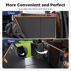 FURTIME funda instalada en asiento trasero mostrando extensión y accesibilidad