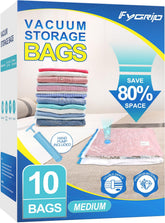 FYGRIP vista frontal del pack de 10 bolsas medianas que ahorran espacio