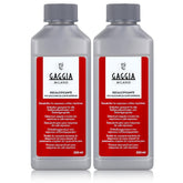 Gaggia frasco frontal del descalcificador mostrando etiquetado y volumen, limpieza eficaz