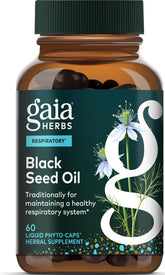 Gaia Herbs frasco delantero mostrando diseño y beneficio de dosificación