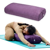Gaiam cojín frontal morado mostrando forma rectangular y confort