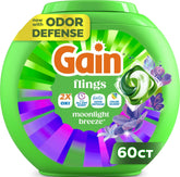 Gain envase frontal mostrando 60 cápsulas y beneficio de limpieza concentrada