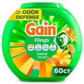 Gain envase frontal de 60 pacs mostrando diseño y conveniencia