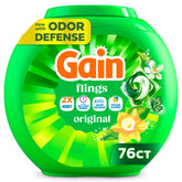 Gain envase frontal 76 unidades mostrando marca y conteo para compra clara