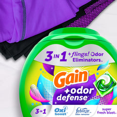 Gain espuma en tela ilustrando limpieza efectiva y eliminación de olores