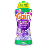 Gain envase frontal Moonlight Breeze mostrando etiqueta y beneficio de fragancia duradera