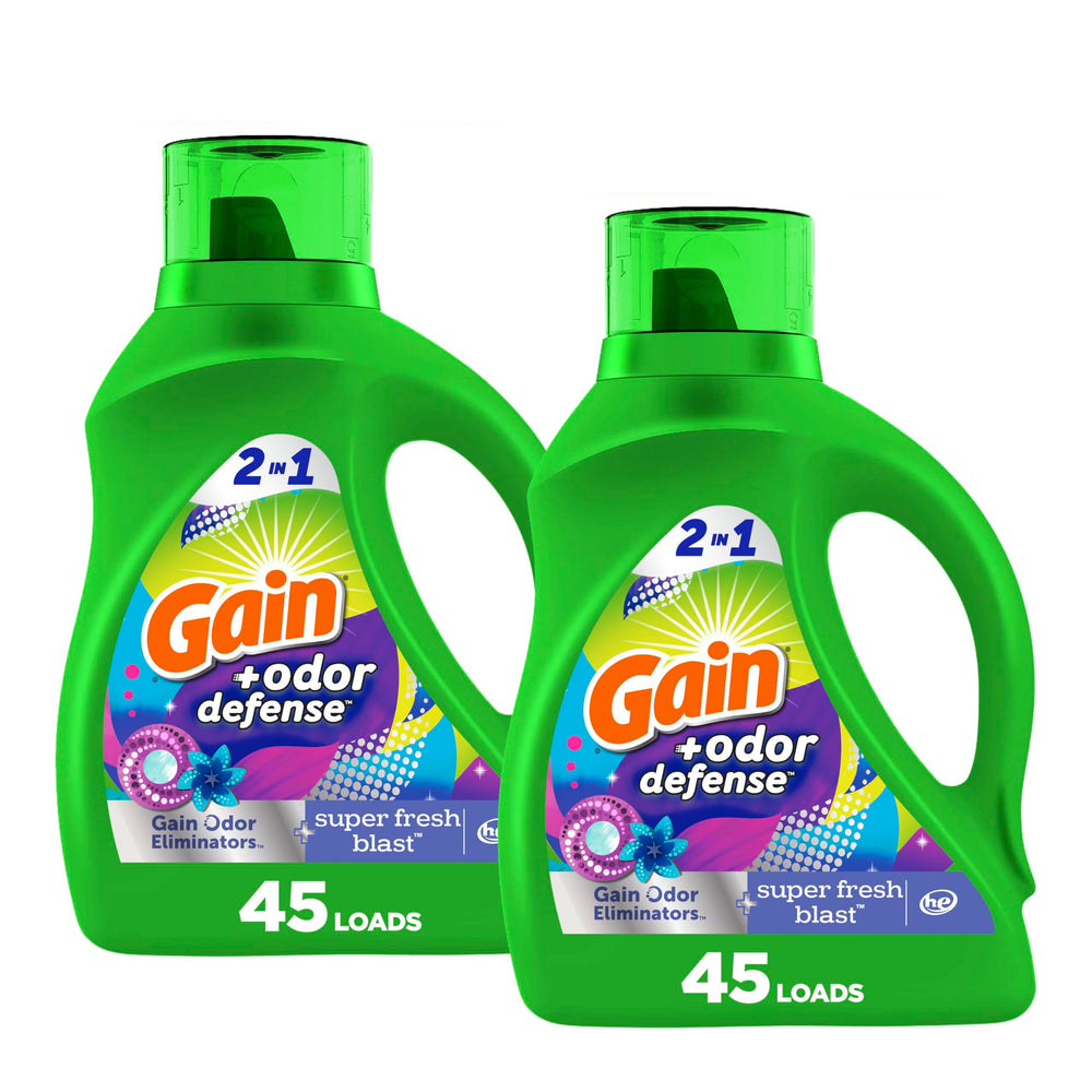 Gain envase frontal mostrando el rendimiento y la fragancia