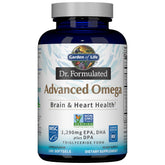 Garden of Life envase delantero de Omega Fish Oil limón mostrando la marca y beneficios