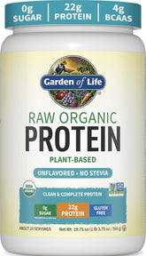 Garden of Life envase frontal mostrando etiqueta y certificaciones