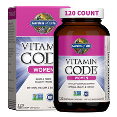 Garden of Life frontal del envase mostrando beneficio multivitamínico completo