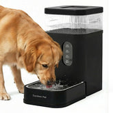 Gardner Pet vista frontal del dispensador negro con gran capacidad y diseño compacto