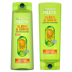 Garnier Fructis frontal mostrando kit anti-frizz y brillo