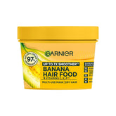 Garnier bote frontal con mascarilla Banana, imagen clara del envase y beneficio nutritivo
